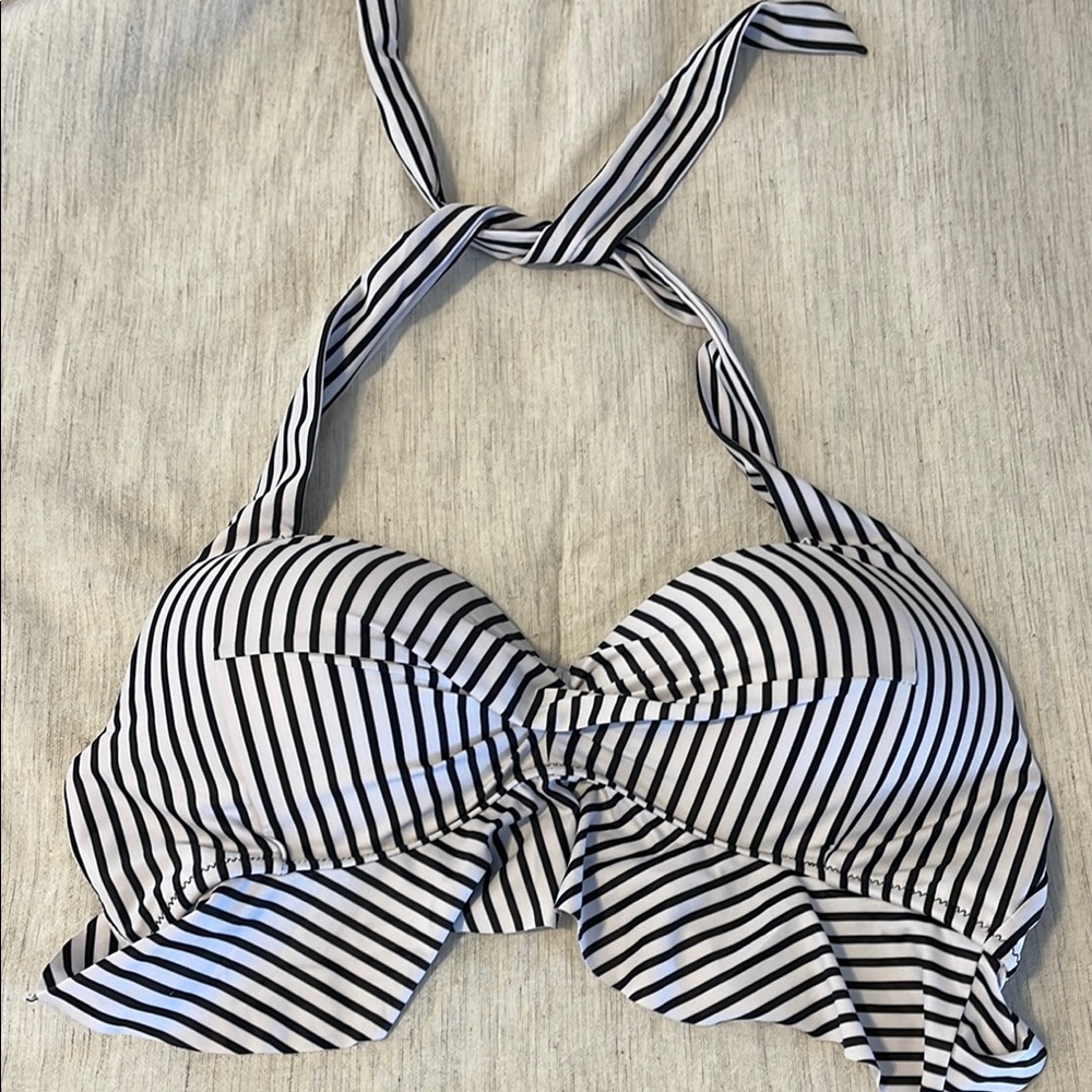 Striped Halter Bikini Top